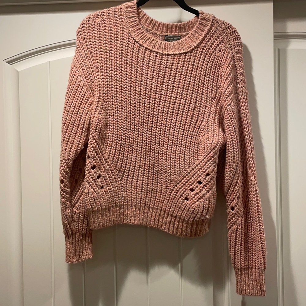 J Crew Point Sur Pink Rose Chunky Knit Sweater XXS